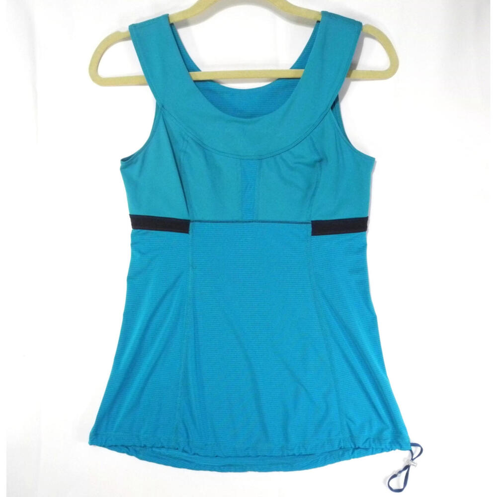 Lululemon Athletica Women Tank‎ Top Size 6 Active Yoga Workout Teal Nile Blue